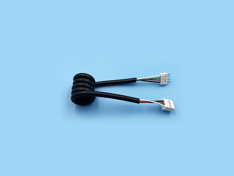 2.o间距 4Pin  黑色 TPU PVC 弹簧线数据线